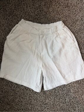 ⚡️Aerie White Cotton Gauze Relaxed Fit Shorts